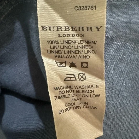 Burberry light blue button down mens shirt size L